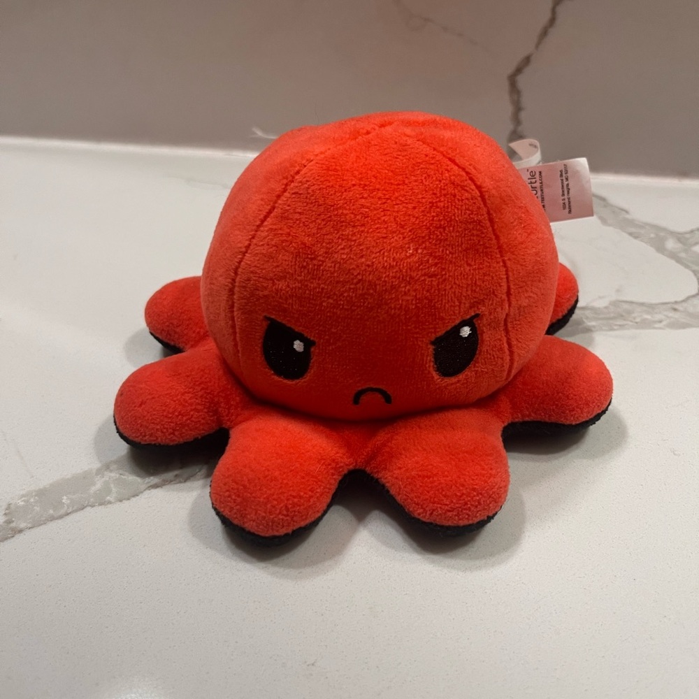 Reversible Angry Red Plush Octopus TeeTurtle Toy